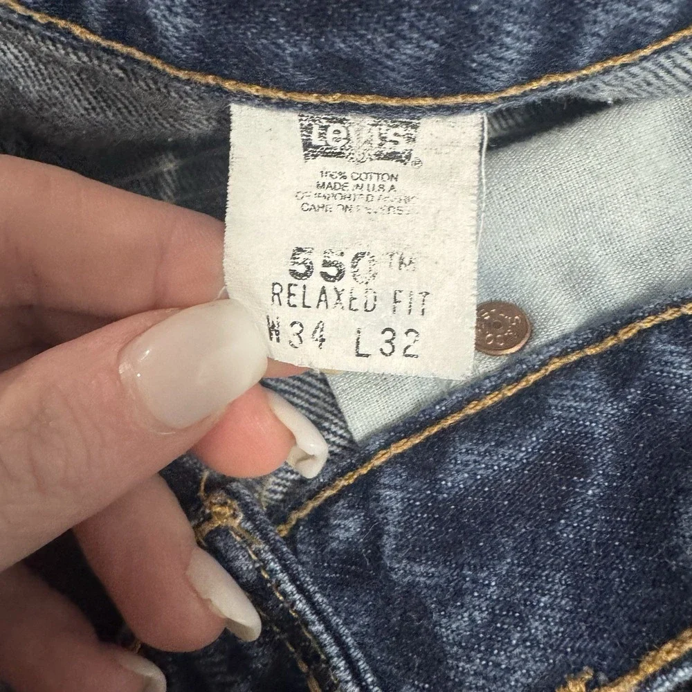 Levi's 550‎ Relaxed Fit Jeans Mens W34 L32 Blue Denim Vintage